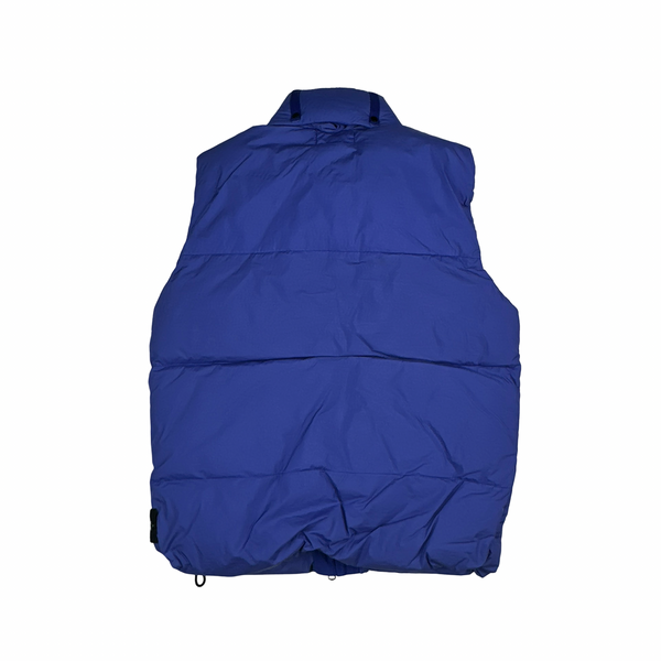Stone Island 2021 Blue Garment Dyed Crinkle Reps Down Filled Gilet - Medium
