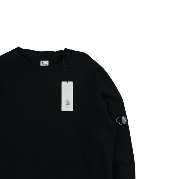 CP Company Black Cotton Lens Viewer Crewneck - Medium & Large