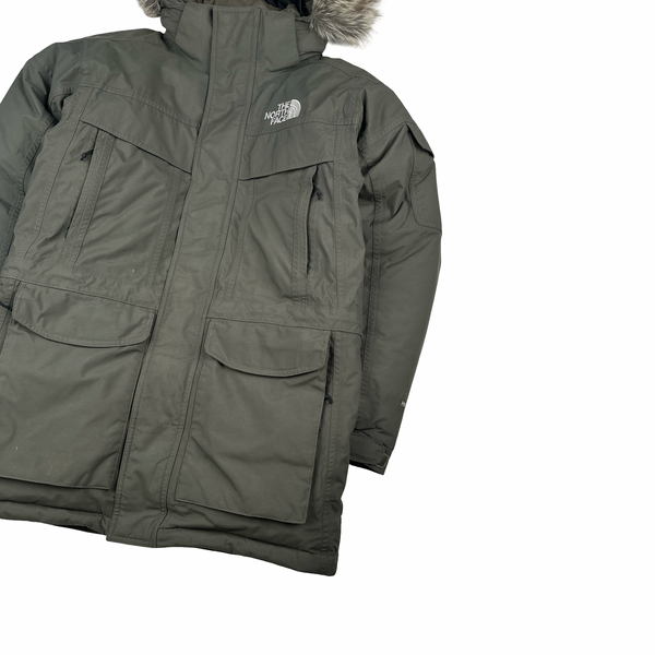 North Face Khaki Hyvent Fur Hood Down Filled Parka Jacket - XS