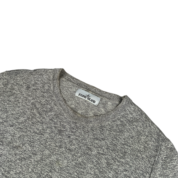 Stone Island 2019 Grey Marl Cotton Knit - Large