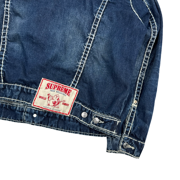Supreme X True Religion Blue Contrast Stitch Denim Jacket - Medium