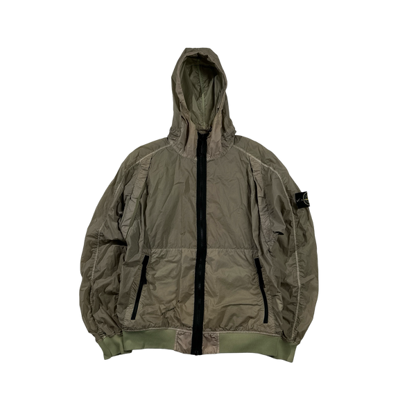 Stone Island 2019 Khaki Lamy Flock Hooded Jacket - Medium