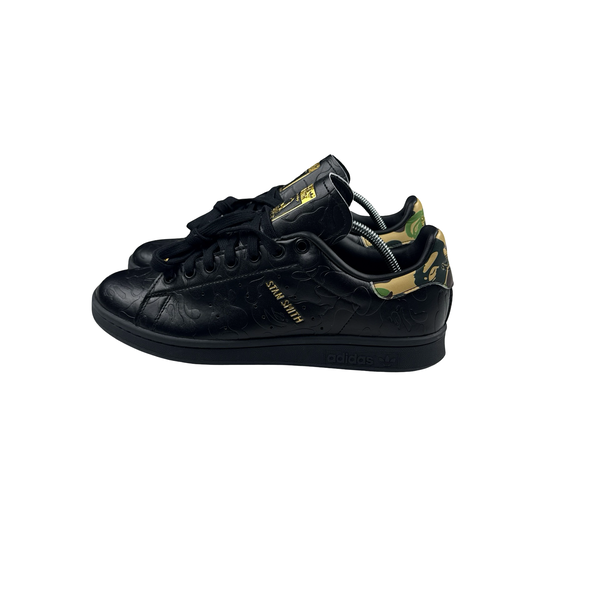 BAPE X Stan Smith 30th Anniversary Black Camo Leather Trainers - UK 7