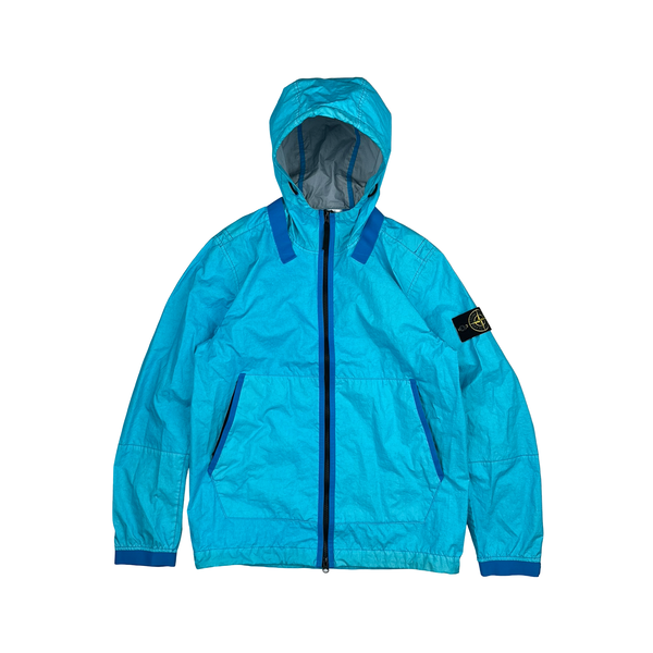 Stone Island 2021 Blue Membrana TC 3L Rain Jacket - Small