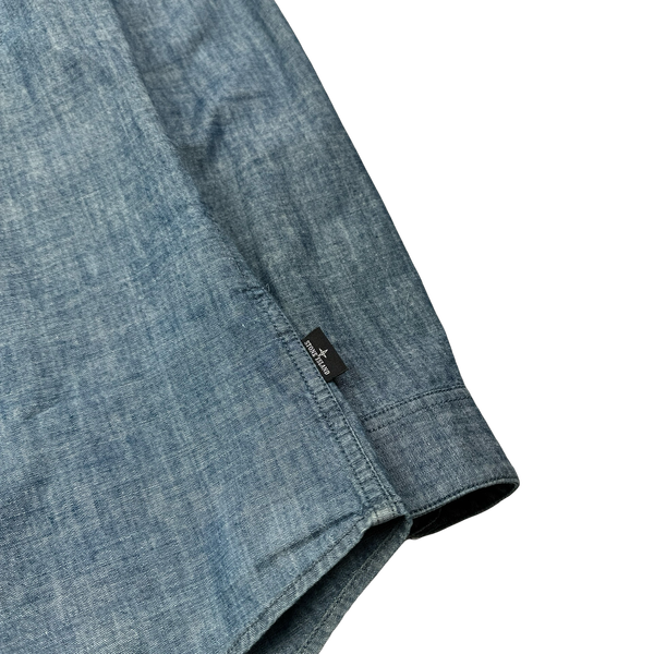 Stone Island 2019 Indigo Buttoned Denim Shirt - Medium