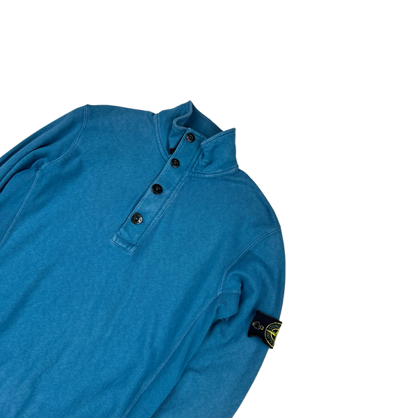 Stone Island 2015 Blue Quarter Zip Jumper - Small