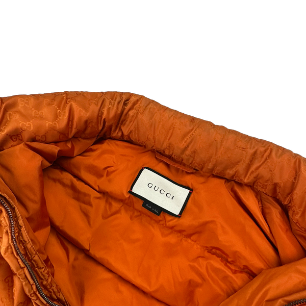 Gucci Monogram Orange Zipped Gilet Jacket - Large