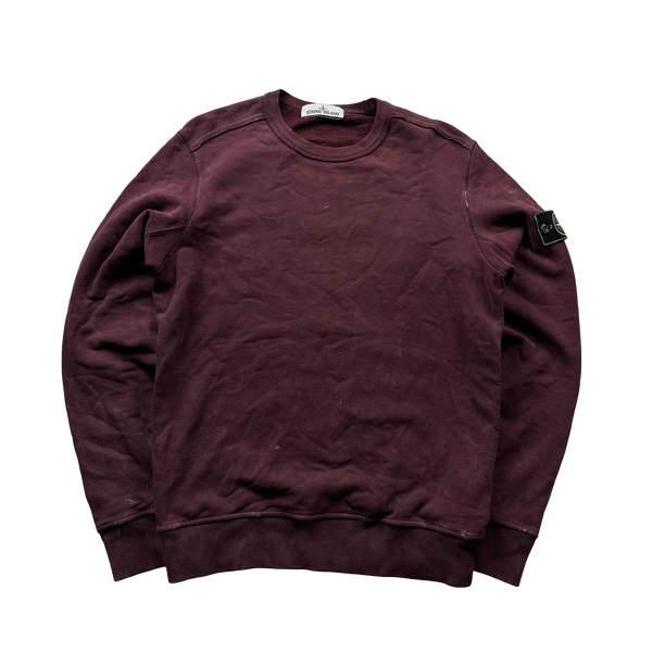 Stone Island 2018 Burgundy Frost Crewneck Sweatshirt - Small