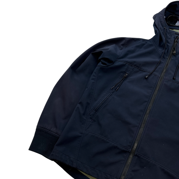 CP Company Navy Blue Soft Shell Goggle Jacket - Medium