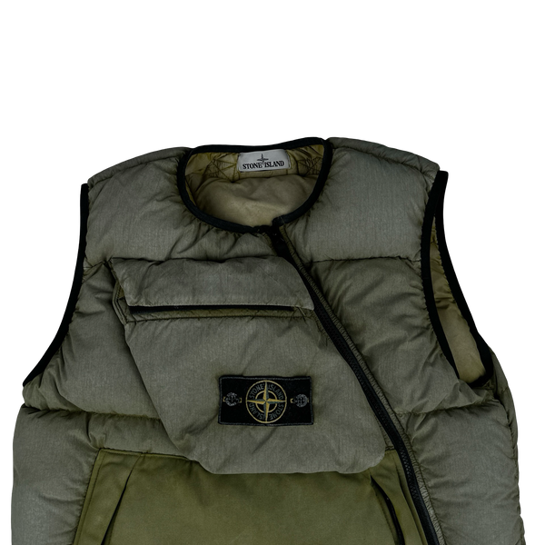 Stone Island 2017 Tela Nylon Down Filled Centre Badge Frost Puffer Gilet - Medium