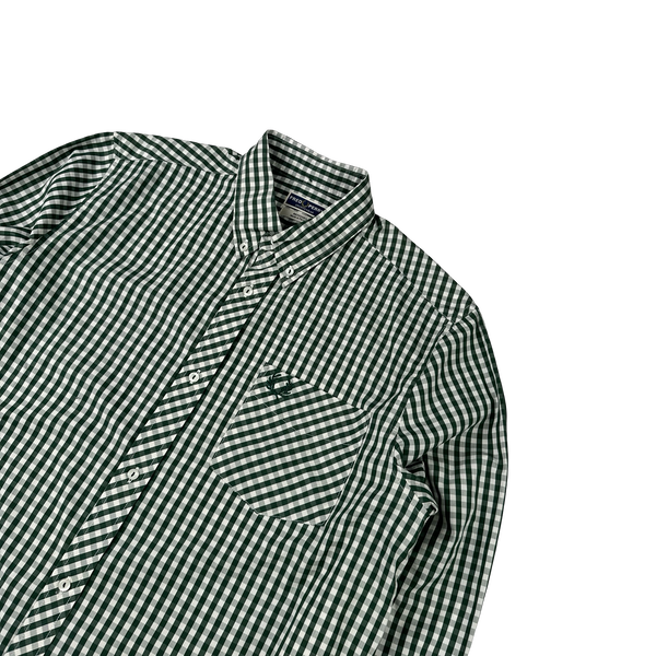 Fred Perry Green Gingham Buttoned Shirt - Large