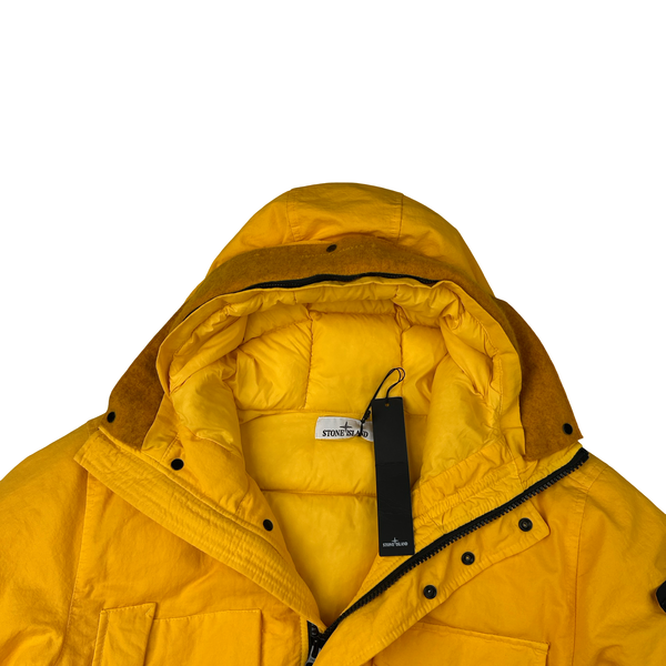 Stone Island 2022 Yellow Opaque Nylon Twill Down TC Puffer - Small