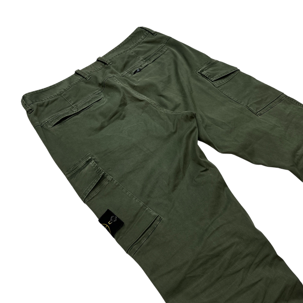Stone Island 2021 Green Slim Fit Cargo Trousers - 36"