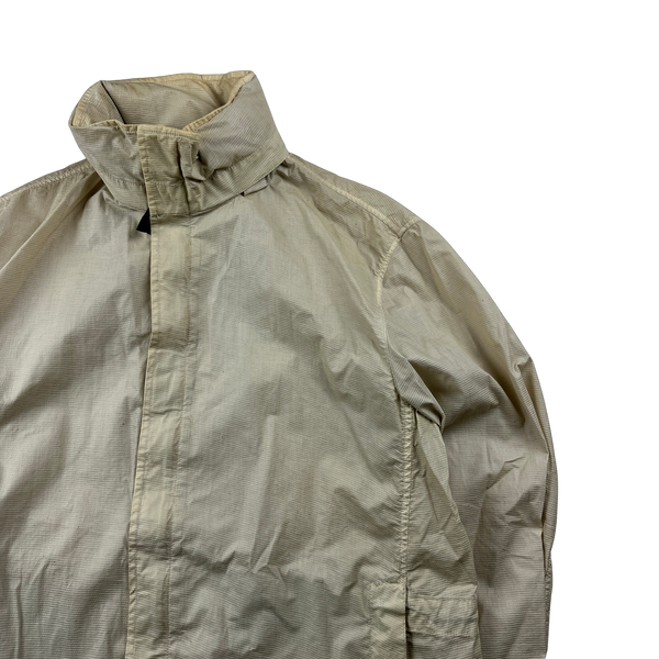 Cp Company 1999 Cotton Rip Stop Blend White Long Jacket - Medium