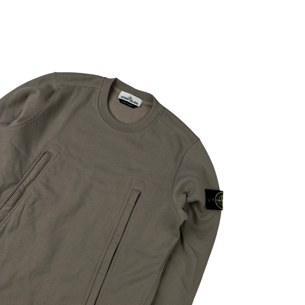 Stone Island 2020 Brown Cotton Crewneck Sweatshirt - Small