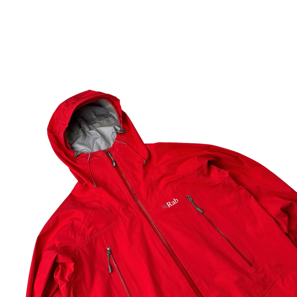 RAB Red Waterproof Zipped Windbreaker Waterproof Jacket - Medium