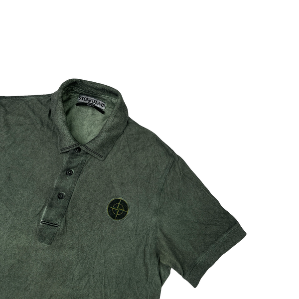Stone Island Green Patch Dust Cover Polo Shirt - Small