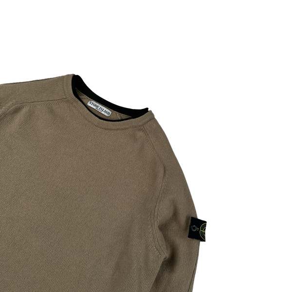 Stone Island 2005 Brown Wool Crewneck Jumper - Medium