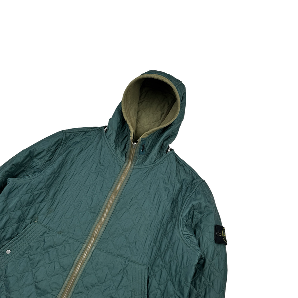Stone Island 2010 Green Reversible Nylon/Cotton Hooded Jacket - XL