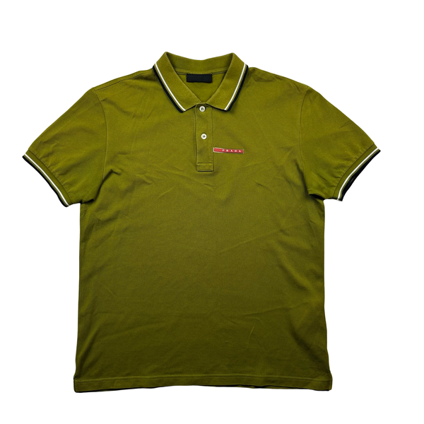 Prada Chartreuse Cotton Polo Shirt - Large