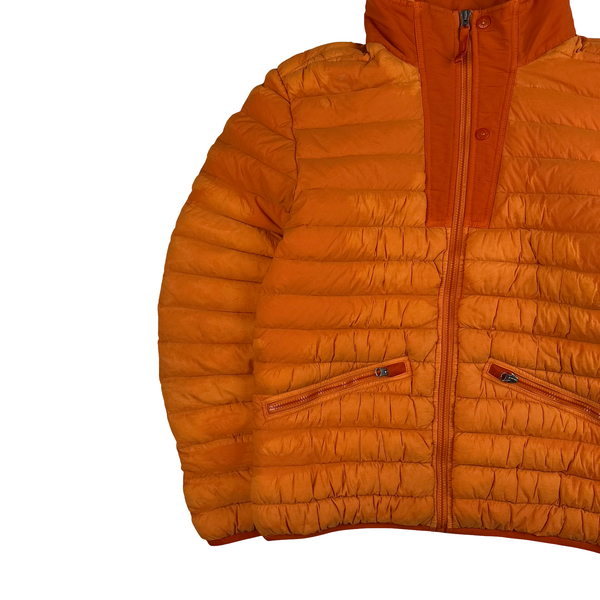 Stone Island 2019 Orange Loom Woven Down Puffer Jacket - Large