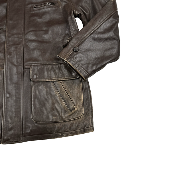 Ralph Lauren Brown Heavyweight Leather Jacket - Medium