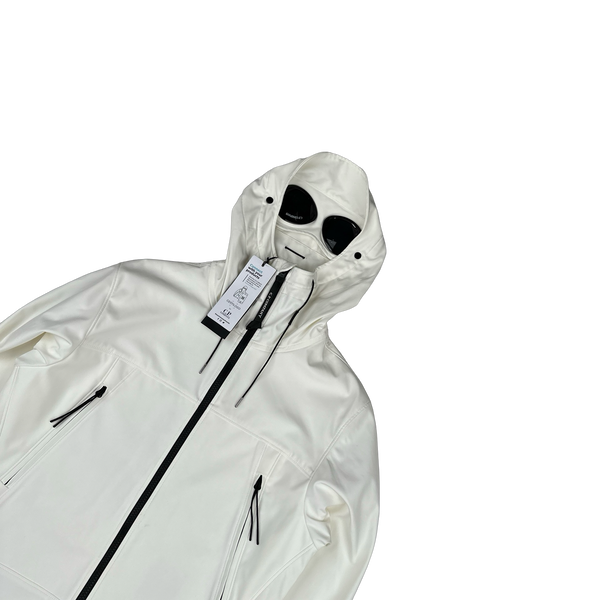CP Company White Soft Shell Goggle Jacket - XS