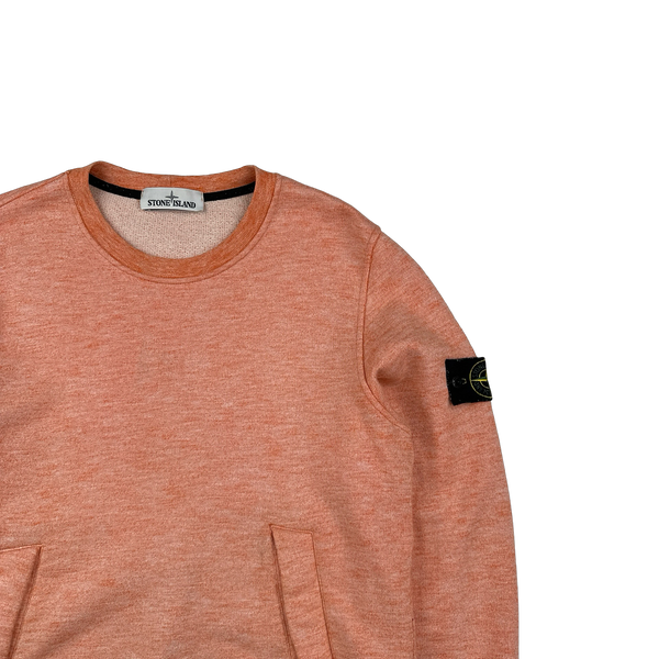 Stone Island Peach Marl Crewneck Sweatshirt - Small