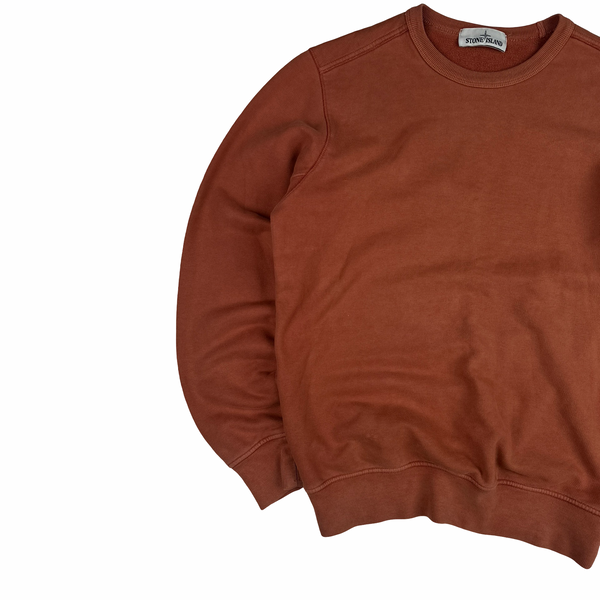 Stone Island 2019 Brick Red Cotton Crewneck - Small