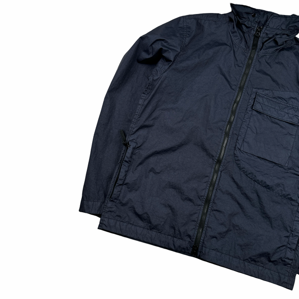 Stone Island 2022 Membrana 3L TC Navy Hooded Jacket - Medium