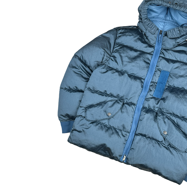Stone Island 2022 Baby Blue Nylon Metal Econyl Down Puffer Jacket - Large
