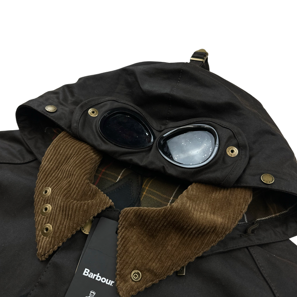 CP Company x Barbour Brown Multi Pocket 500 Mille Waxed Jacket - Large, XL & XXL