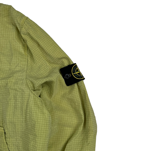 Stone Island 2010 Yellow Green Screen Carbon Silk Bomber Jacket - XL