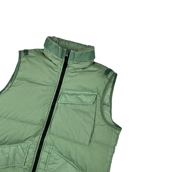 Stone Island 2022 Green Naslan Light Watro Down-TC Gilet - Medium