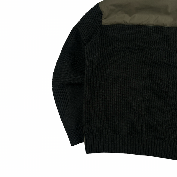 CP Company Khaki Hybrid Padded DD Shell Knit Jacket - Large