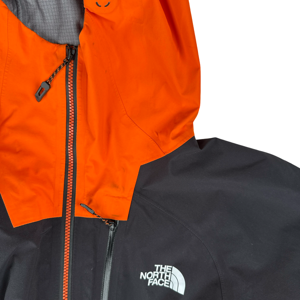 North Face Orange Gore Tex Colour Block Hooded Jacket - Small