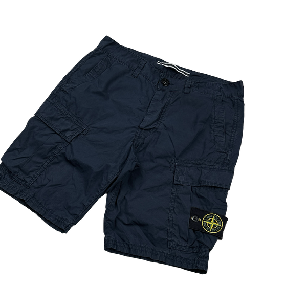 Stone Island SL Navy Cotton Cargo Shorts - 30"