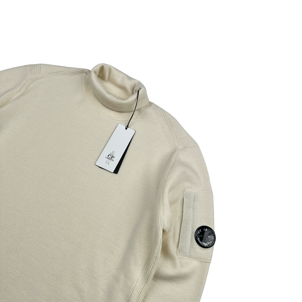 CP Company Beige Light Weight Roll Neck Jumper - XL