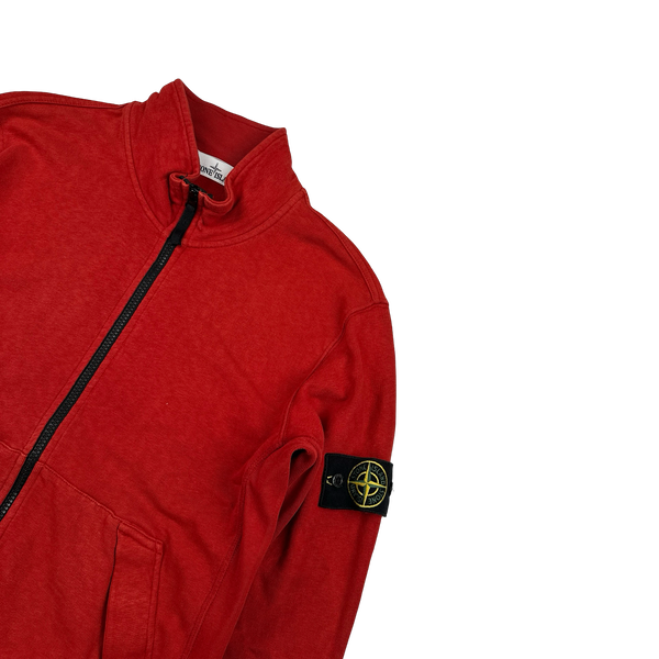 Stone Island 2014 Red Zipped Cotton Jumper - Large