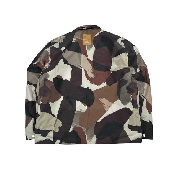 Norse Projects Brown Camo Buttoned Collared Jacket - Medium