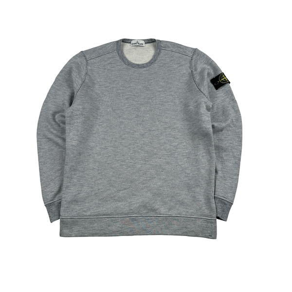 Stone Island Grey Cotton Crewneck Jumper - Medium