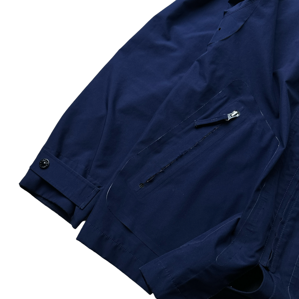 Stone Island Navy Tank Shield Multi Layer Hooded Jacket - Medium 