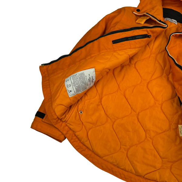 Stone Island 2012 Orange Mil Spec Diagonal Wool Jacket - Medium