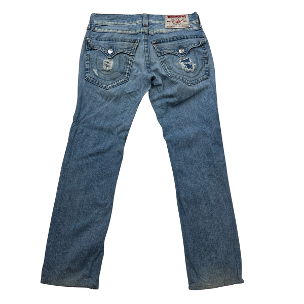 True Religion Billy Contrast Stitch Ripped Denim Jeans - 32"
