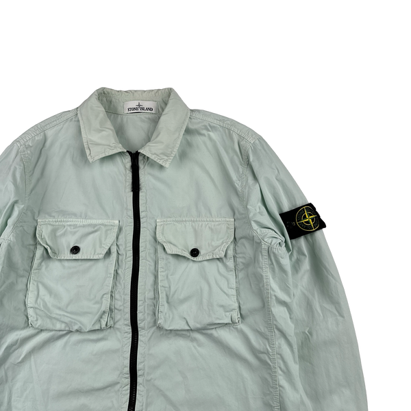 Stone Island 2021 Ice Blue Aqua Cotton Overshirt - Large