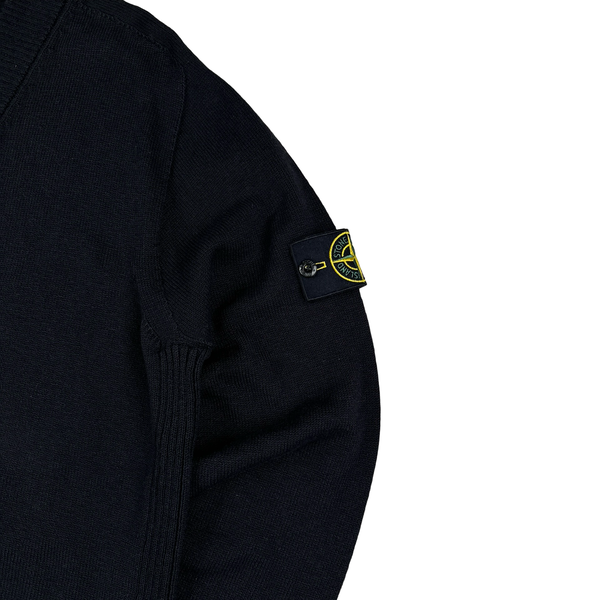Stone Island 2022 Black Knitted Buttoned Cardigan Jumper - Large