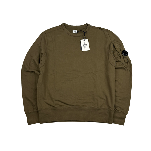 CP Company 00s Khaki Lens View Cotton Crewneck Lens Viewer - Large