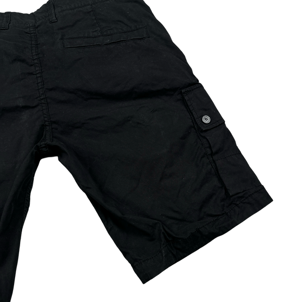 Stone Island 2024 Black Cotton SL Cargo Shorts - 32"