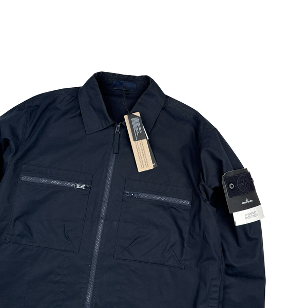 Stone Island 2024 Navy O-Ventile Ghost Piece Overshirt - Large