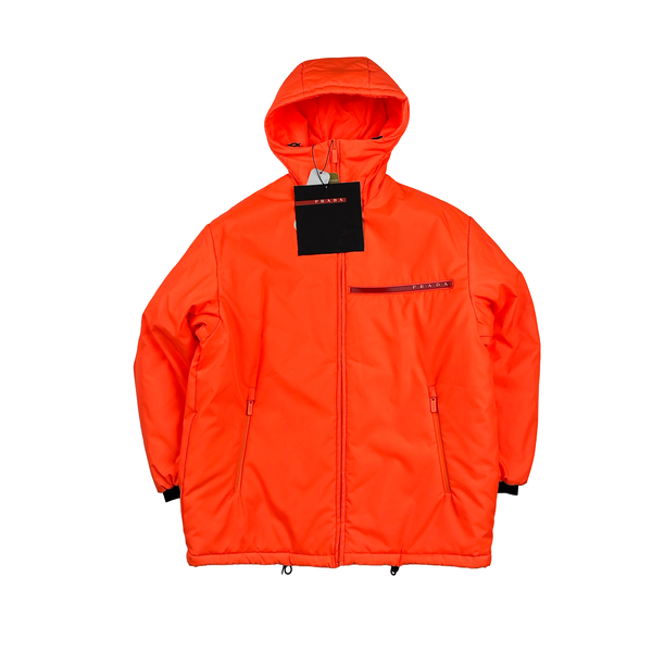 Prada Linea Linea Rossa 2018 Corallo Fluo Spellout Jacket - Medium